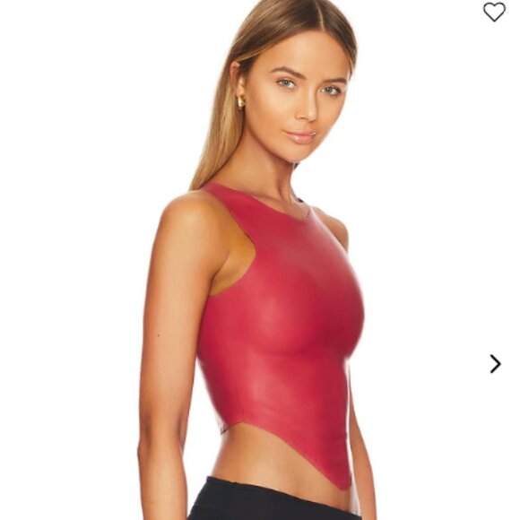 WORN ONCE MIAOU JINX LATEX TOP STRAWBERRY - Picture 2 of 3